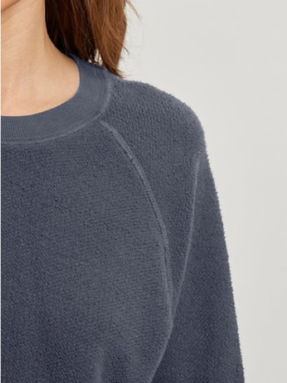 Perfectwhitetee ziggy reverse fleece crew neck sweatshirt- Night - Picture 4 of 7